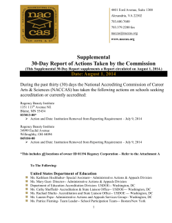 Supplemental 30-Day Report of Actions Taken by the Commission