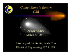 Comet Sample Return CSR Design Review March 20, 2003