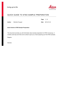 QUICK GUIDE TO STED SAMPLE PREPARATION