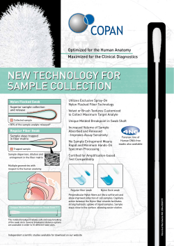 NEW TECHNOLOGY FOR SAMPLE COLLECTION Optimized for the Human Anatomy