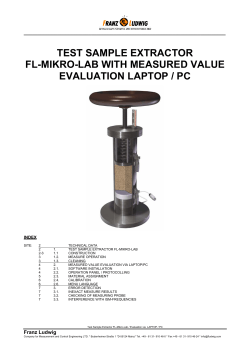 TEST SAMPLE EXTRACTOR FL-MIKRO-LAB WITH MEASURED VALUE EVALUATION LAPTOP / PC