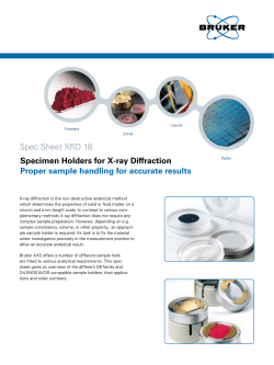Spec Sheet XRD 18 Specimen Holders for X-ray Diffraction