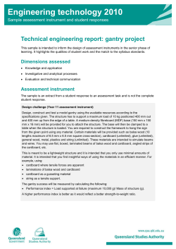 Engineering technology 2010 Technical engineering report: gantry project