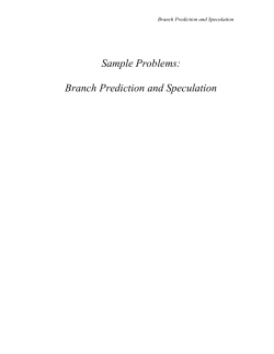 Sample Problems: Branch Prediction and Speculation