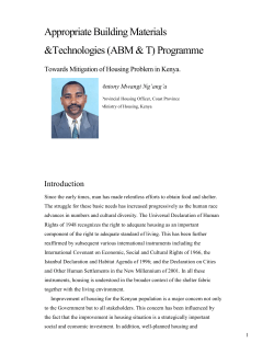 Appropriate Building Materials &amp;Technologies (ABM &amp; T) Programme  Introduction