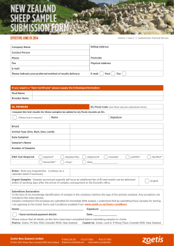 NEW ZEALAND SHEEP SAMPLE SUBMISSION FORM EFFECTIVE JUNE 01 2014