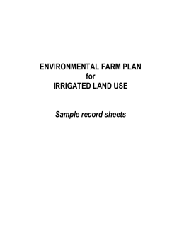 ENVIRONMENTAL FARM PLAN for IRRIGATED LAND USE