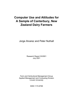 Computer Use and Attitudes for A Sample of Canterbury, New