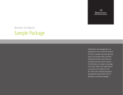 Sample Package Bernstein Tax Reports