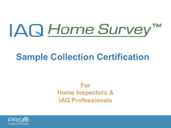 Sample Collection Certification For Home Inspectors &amp; IAQ Professionals