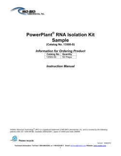 PowerPlant RNA Isolation Kit Sample