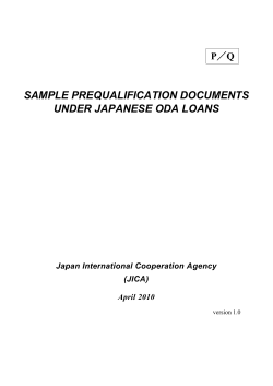 SAMPLE PREQUALIFICATION DOCUMENTS UNDER JAPANESE ODA LOANS P