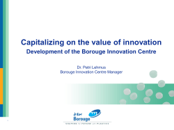 Capitalizing on the value of innovation Dr. Petri Lehmus