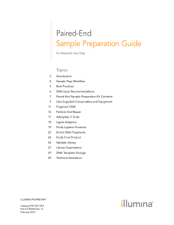 Paired-End Sample Preparation Guide Topics