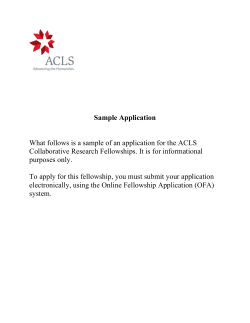Sample Application Collaborative Research Fellowships. It is for informational