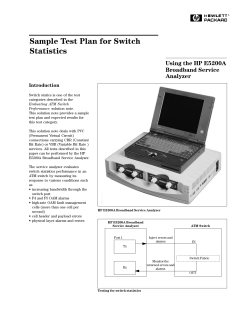 Sample Test Plan for Switch Statistics Using the HP E5200A Broadband Service