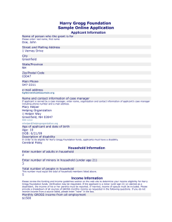 Harry Gregg Foundation Sample Online Application Applicant Information