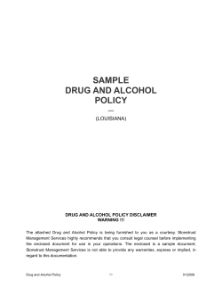 SAMPLE DRUG AND ALCOHOL POLICY