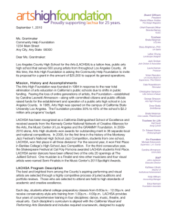 Arts High Foundation Grant Proposal for LACHSA
