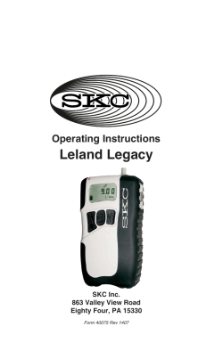 Leland Legacy Operating Instructions SKC Inc. 863 Valley View Road