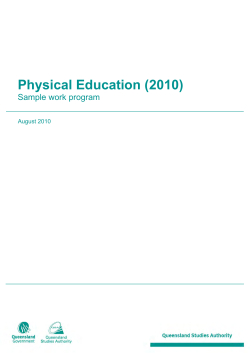 Physical Education (2010) Sample work program August 2010