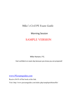 Mike’s Civil PE Exam Guide  SAMPLE VERSION Morning Session
