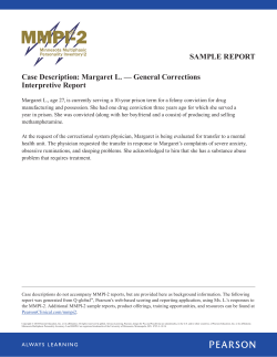 SAMPLE REPORT Case Description: Margaret L. — General Corrections Interpretive Report