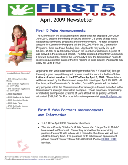 April 2009 Newsletter First 5 Yuba Announcements