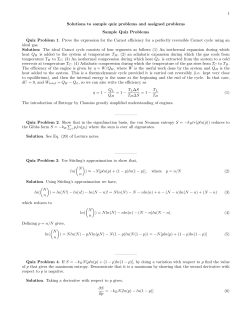 1 Solutions to sample quiz problems and assigned problems Sample Quiz Problems