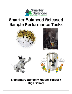 Smarter Balanced Released Sample Performance Tasks Elementary School ● Middle School ●