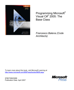 Programming Microsoft Visual C# 2005: The