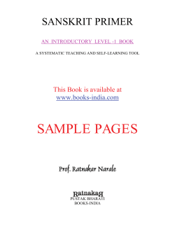 SAMPLE PAGES SANSKRIT PRIMER This Book is available at www.books-india.com