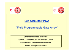 Les Circuits FPGA “Field Programmable Gate Array”
