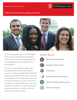 Federal Diversity Internship Initiative Sample Agencies