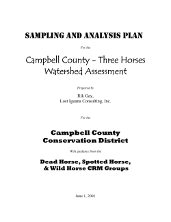 Campbell County - Three Horses Watershed Assessment SAMPLING AND ANALYSIS PLAN