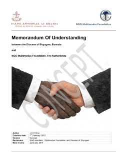 Memorandum Of Understanding  NGO  Multimodus Foundation