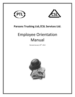Employee Orientation Manual PTL CSL