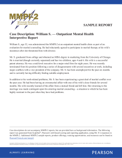 SAMPLE REPORT Case Description: William S. — Outpatient Mental Health Interpretive Report
