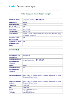 Total Total Company Credit Report Sample Business &amp; Credit Report