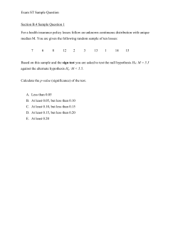 Exam ST Sample Question  Section B.4 Sample Question 1