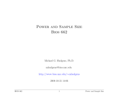 Power and Sample Size Bios 662 Michael G. Hudgens, Ph.D.