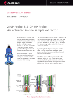 210P Probe &amp; 210P-HP Probe Air actuated in-line sample extractor