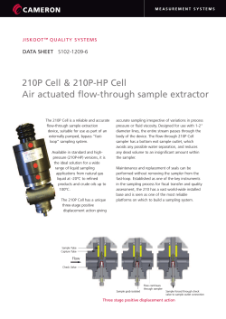 210P Cell &amp; 210P-HP Cell Air actuated flow-through sample extractor