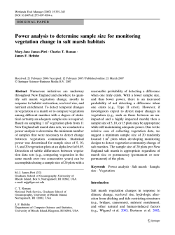 Power analysis to determine sample size for monitoring