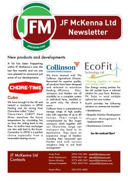JF McKenna Ltd Newsletter New products and developments