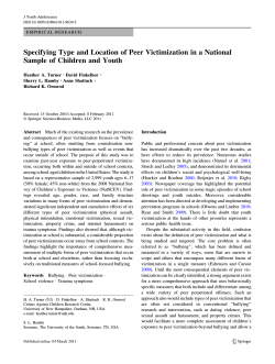 Specifying Type and Location of Peer Victimization in a National