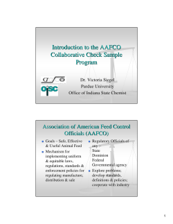 Introduction to the AAFCO Collaborative Check Sample