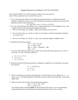 Sample Questions for Midterm 2 (CS 421 Fall 2010)