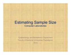 Estimating Sample Size Computer Laboratories Epidemiology and Biostatistics Department