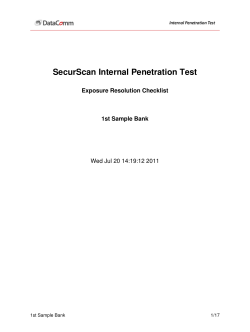 SecurScan Internal Penetration Test Exposure Resolution Checklist 1st Sample Bank